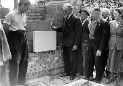Laying of a stone in a new building May 1951