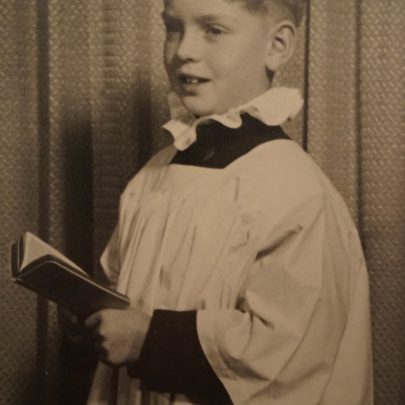 Warner as a choir boy