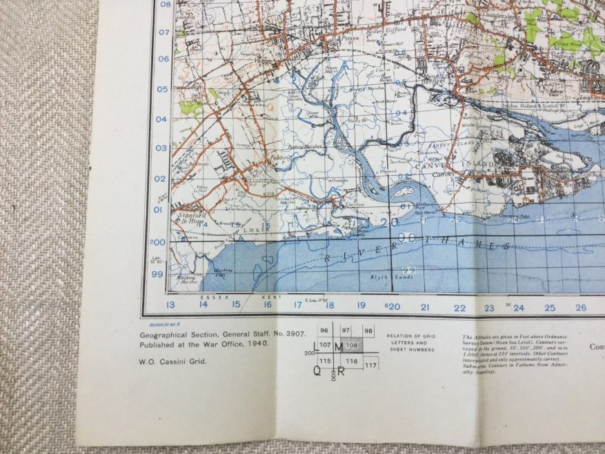 Map of Southend and District Dated 1942