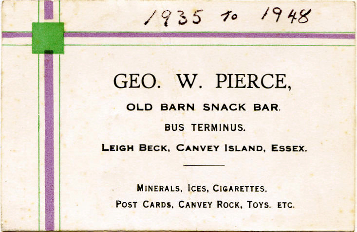 Business card of the Barn Cafe