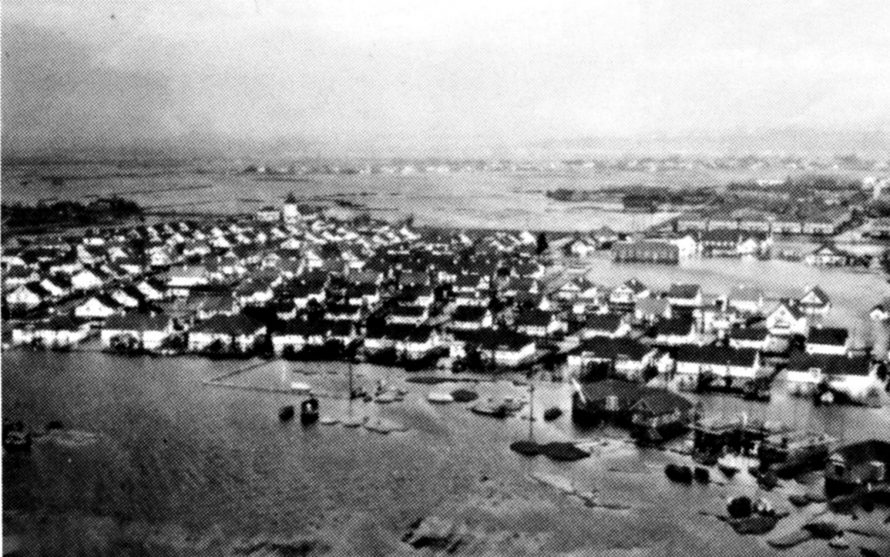 Aerial photo of the flood
