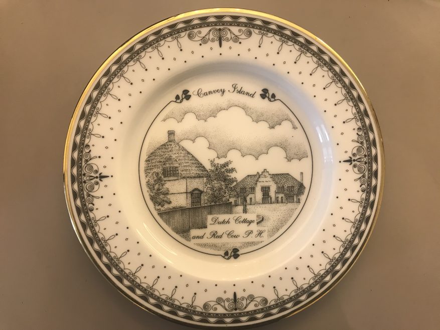 Canvey Island plate showing Dutch Cottage / Red Cow