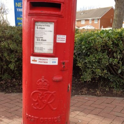 George 6th pillar box at entrance to former Thorney Bay site. | J.Walden