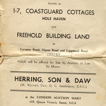 Sale notice to Marjorie Burgess 1945