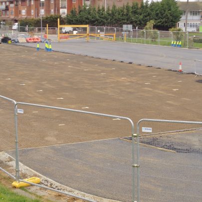 20th March, parking bays are marked out.
