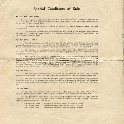 Sale notice to Marjorie Burgess 1945