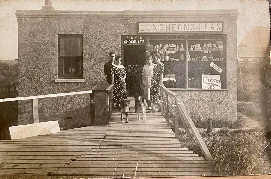 Hazel tearooms. This photo was taken 1924 before Julie's grandparents the Bricknells bought it and turned it into Hazel Fisheries. |  Julie O'Brien