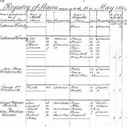 St Vincent slave register 1831