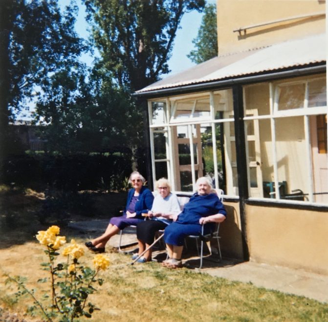 Furtherwick Road Guest House Abbeyfields Care Home Canvey. Extreme right Mrs Lillian Harris mother of Mrs Ethel Connelly, mother of Linda Trevis. Taken in 1972.