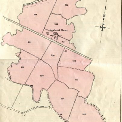 Plan showing the extent of the Southwick Farm property.