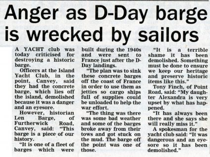 Anger as D-Day barge is wrecked by sailors