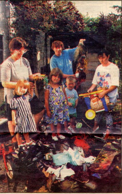 Picking up the pieces: Playgroup supervisor Ann Scanlon (left) surveys the damage with other mums. | Rod Southwood