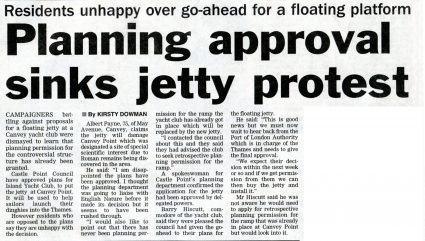 Planning approval sinks jetty protest