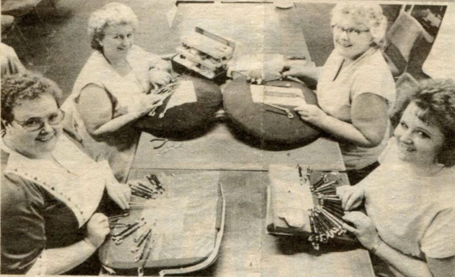 Set; Mrs McDonald, left, with Barbara Smith, Iris Hannan and Lorraine Carter.