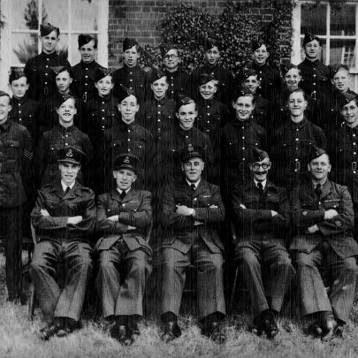Canvey ATC at their base off Runneymede Road. Marian's brother Frank is 2nd row from front on the far left.
