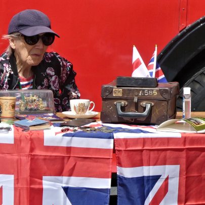 Marian Patten and some memorabilia from the Transport Museum | © Janet Penn