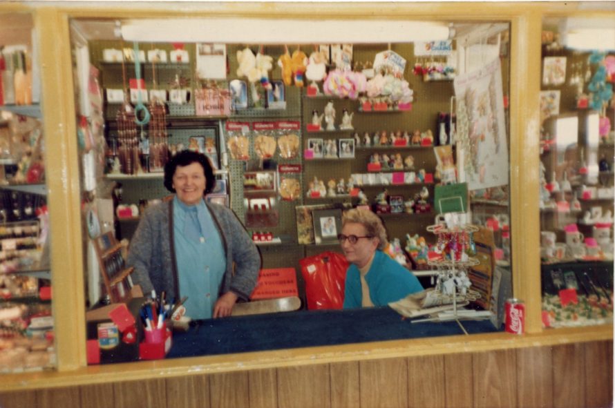 Bill's mum Doreen with Lily Swan in the souvenir shop in the Casino in 1961 