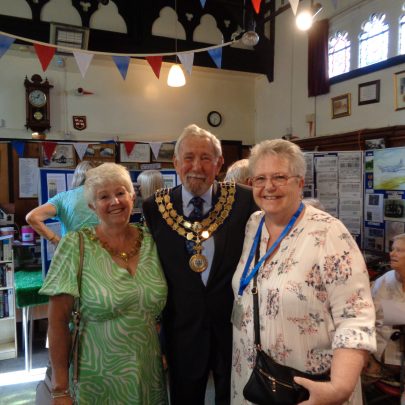 Castle Point Mayor Martin Tucker with his wife Mayoress Dawn and Janet Penn from the Archive