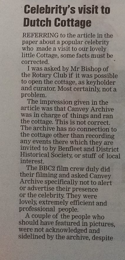 First part of the letter to the Echo from the 'curator '