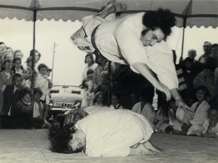 Me, demonstrating how to fall at Festival of Sport at Waterside. 1971.