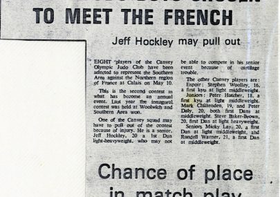 1974 and the Judo team are off to France