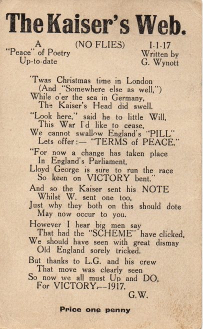 World War I poetic postcards.