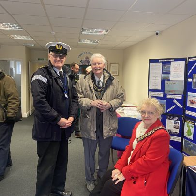 Graham from Coastwatch with Town Mayor Doreen and John Anderson | Laura Gould