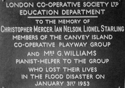 London Co-op flood plaque