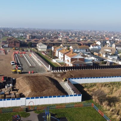Latest drone photos of revetment works