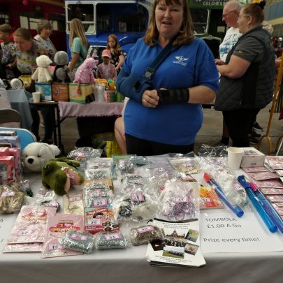 Yvette at the Air Scouts stall