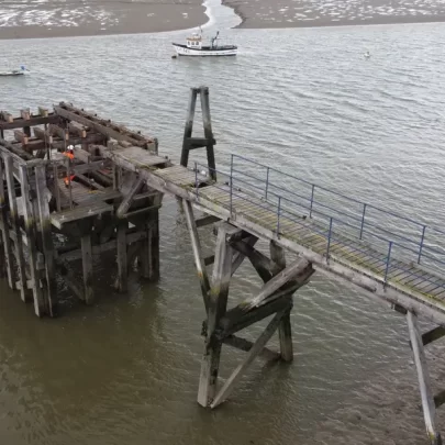 Old Coastwatch Jetty being dismantled