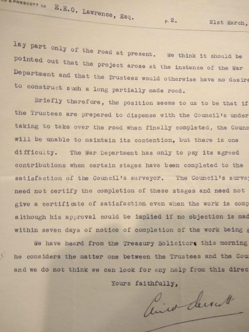 War Office proposed road to Canvey Battery