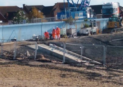 Steps going in at Thorney Bay