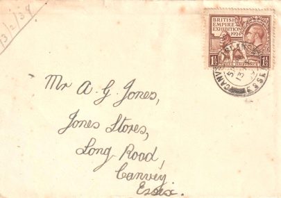 Envelope addressed to Mr Jones 1939