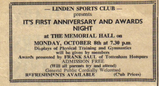 Linden Sports Club 1st Awards Night