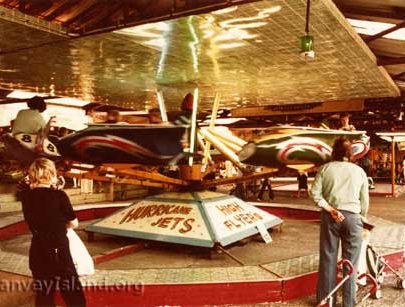 The kiddies Hurricane Jets ride on the former site of the Bingo | © The Swann Family