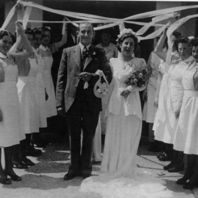 Joyce and Sandy's wedding, 25th June, 1949 in Essex.