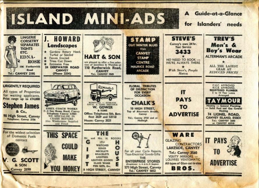 Island Mini-ads from the 1970s