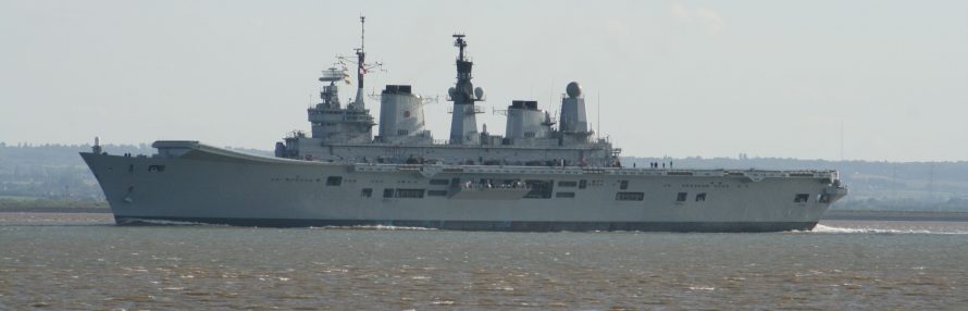 The Ark Royal passing Canvey