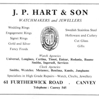 Hart's Jewellers ad, 1963