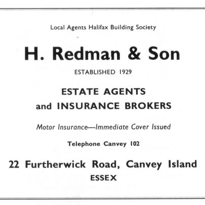 Redman's estate agents ad, 1963