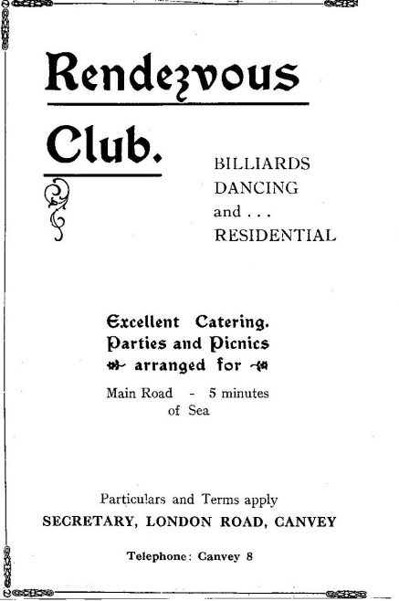 Rendezvous Club Advert 1928