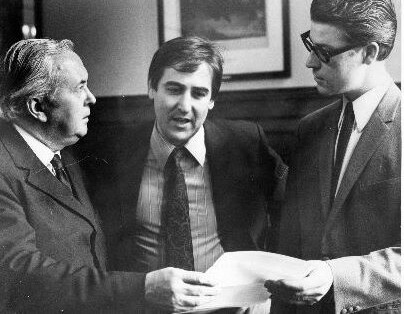 1970's Prime Minister Harold Wilson with George Whately (right). | George Whately