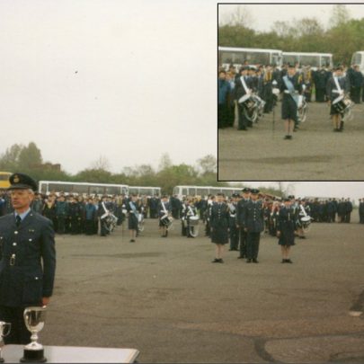 The ATC on Parade at RAF Debden inset shows the Canvey Corp in closeup | Phyllis Owens