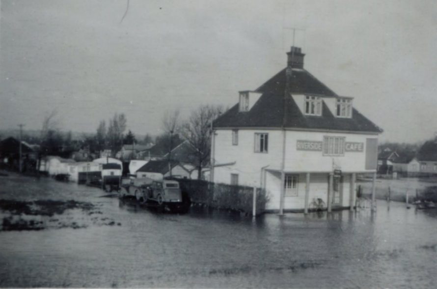 The cafe during the floods