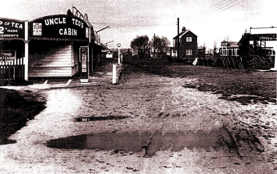 Uncle Ted's Cabin on the corner of May Avenue later it was just called the Cabin. The Pavilion can just be seen on the right