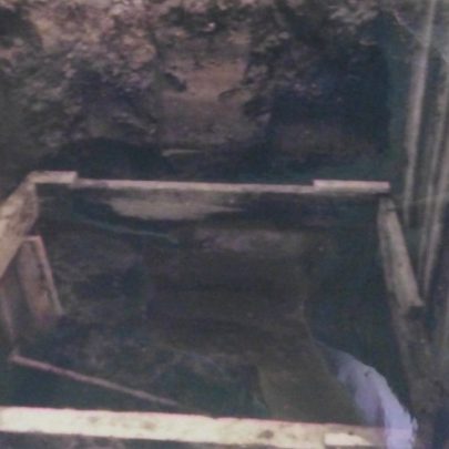 Showing position of culvert in the excavation | Dutch Cottage Museum