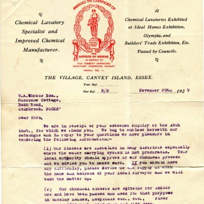 The letter dated 1929