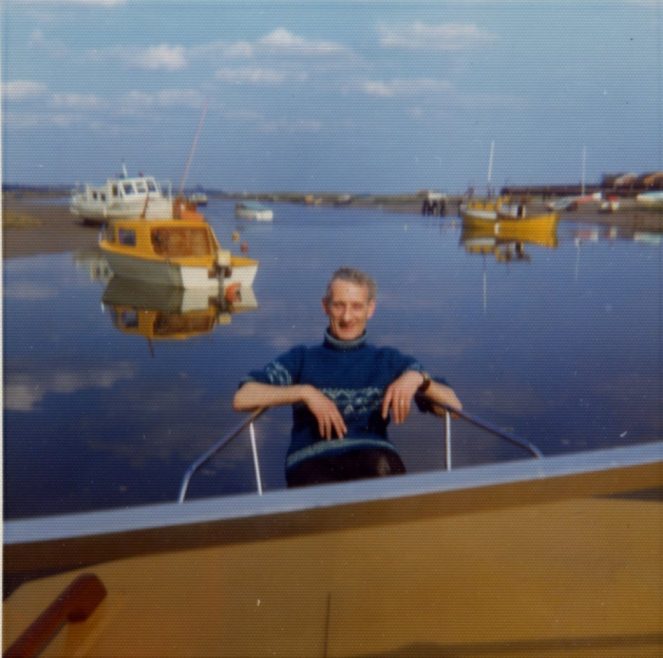 Bill relaxing on his boat at Canvey Island