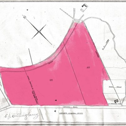 Plan of the area bought by Hollingbery in 1961
